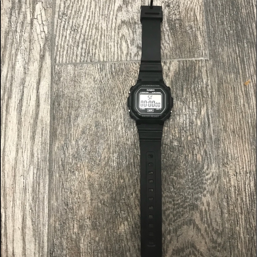 black Casio G-Shock digital watch
